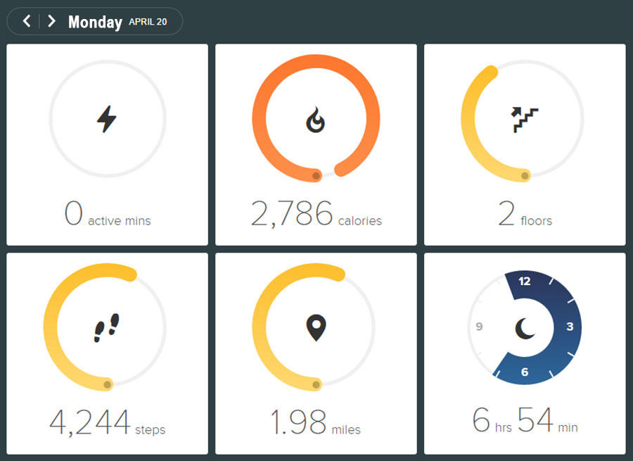 Daily Fitbit stats Monday, 4-20-2015 | Life